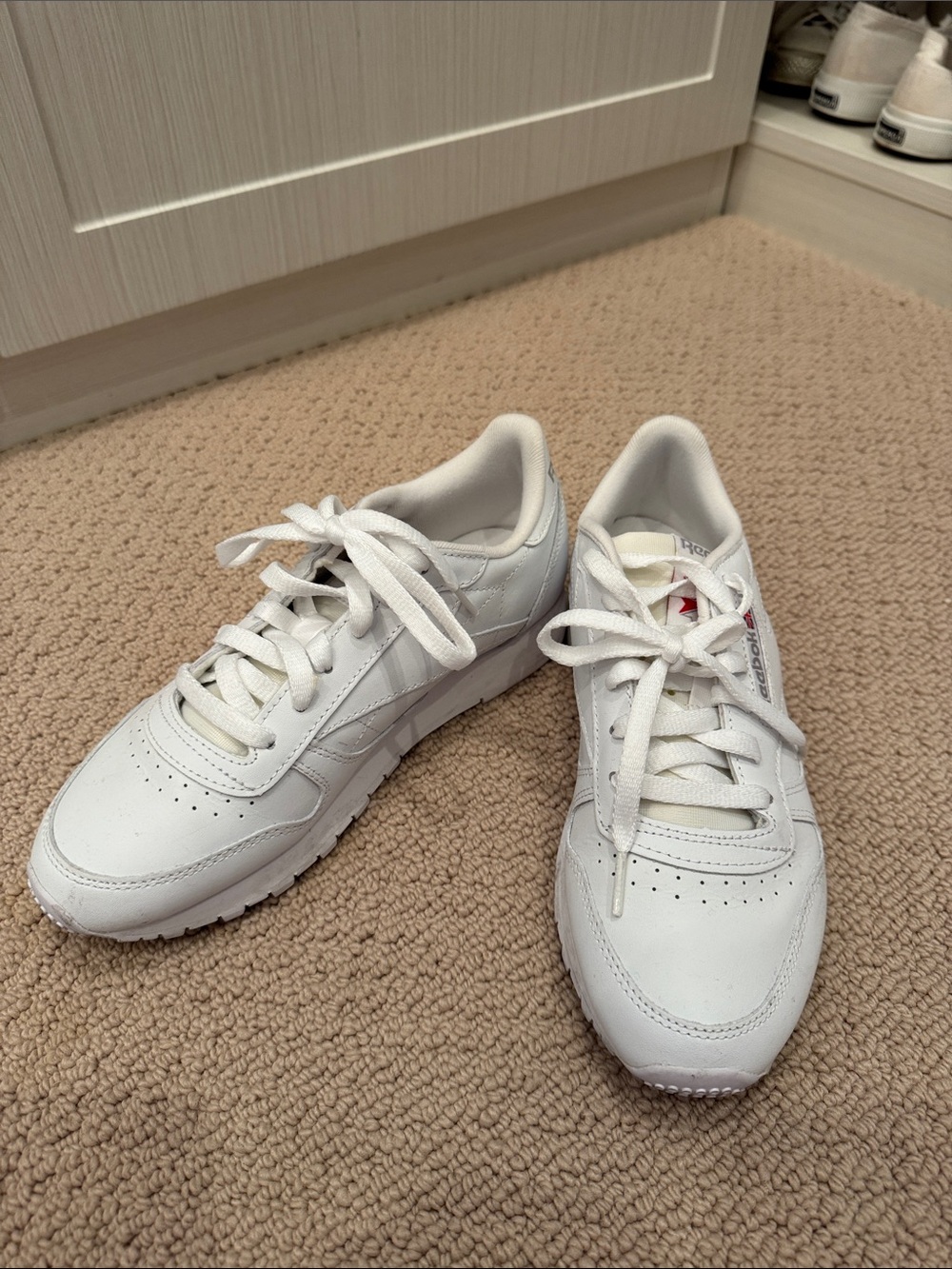 Reebok Women's White Leather Low-Top Sneakers